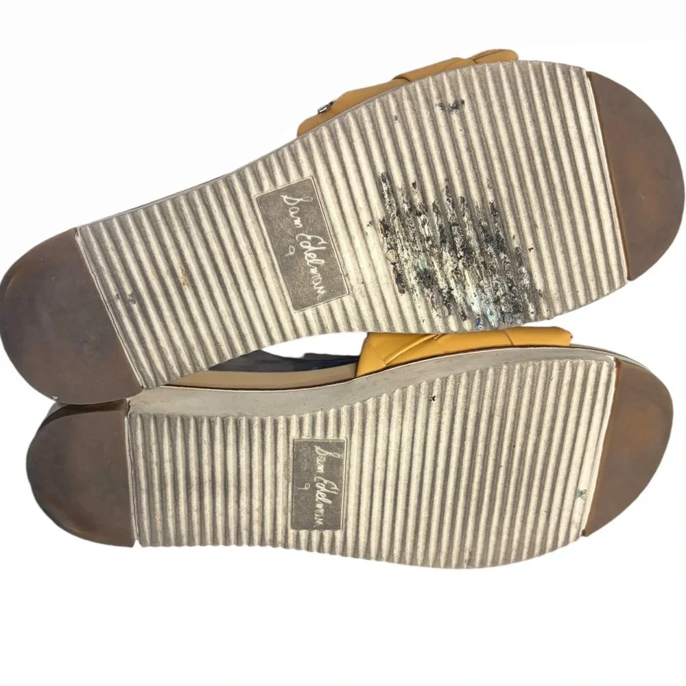 Sam Ed at elman Yellow Slide Sandals Women's Size 9